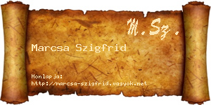 Marcsa Szigfrid névjegykártya